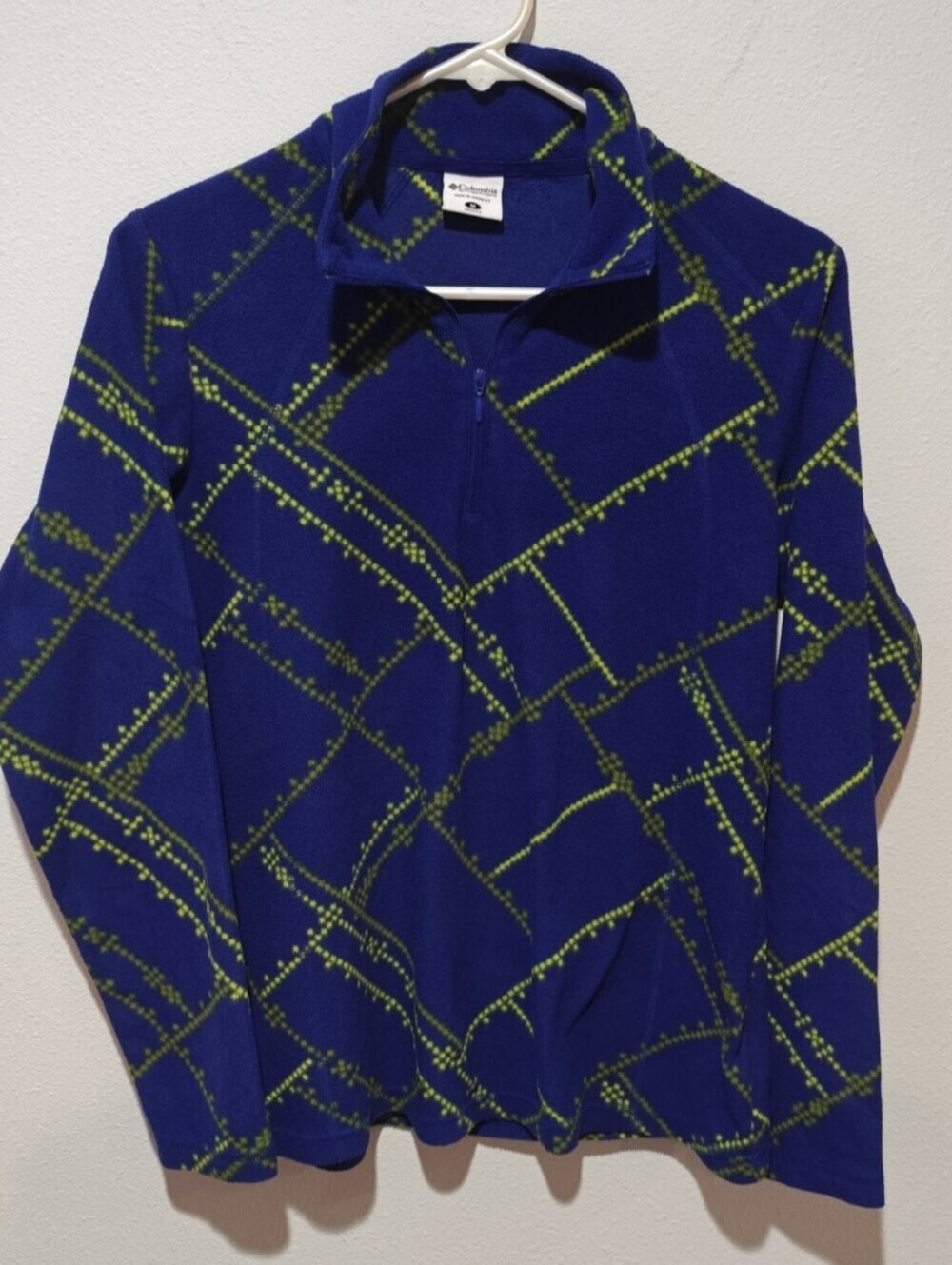 Gorpcore Seahawks Columbia Quarter Zip Jacket Medium Fleece Geometric Abstract